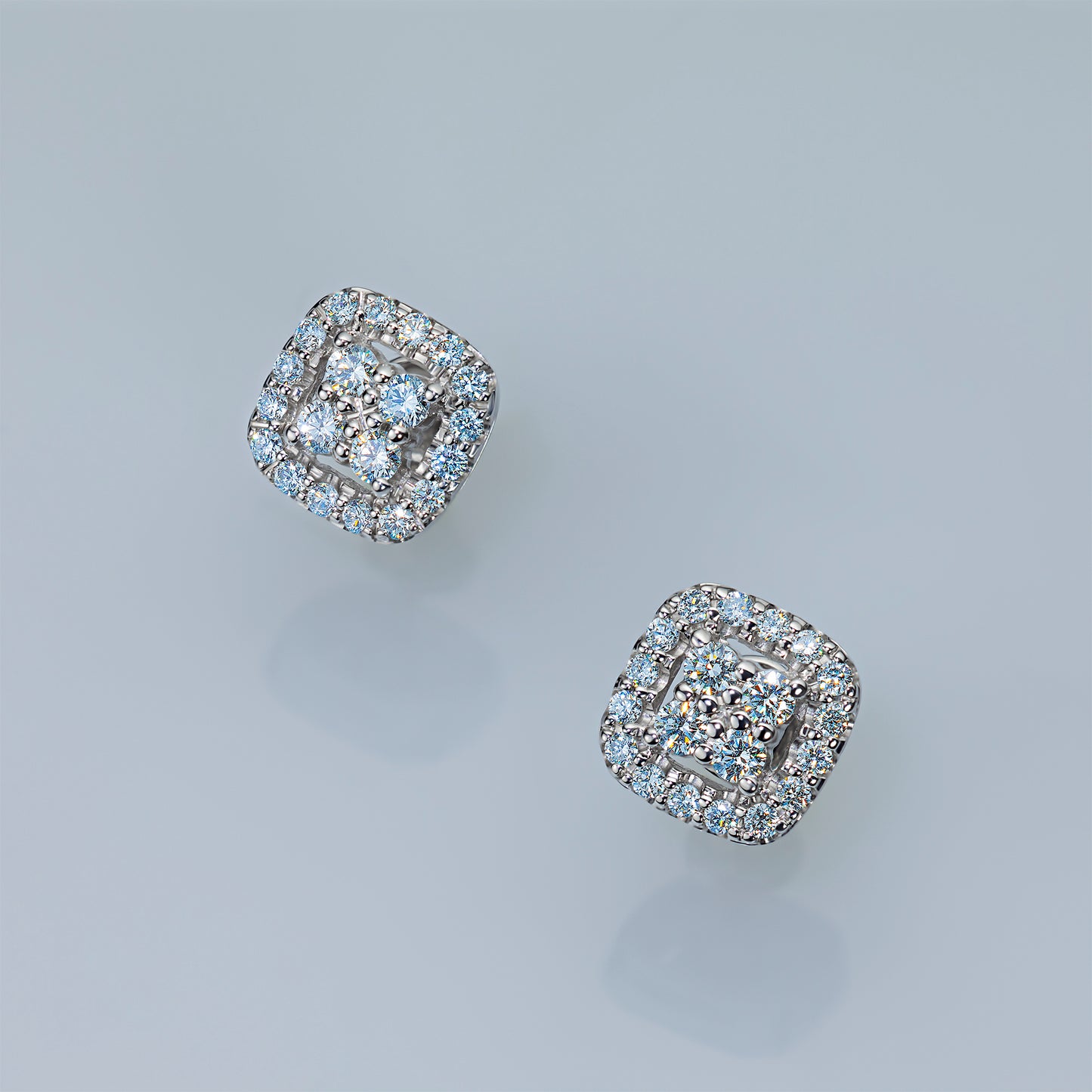14K White Gold Earring Studs with Lab-Created Diamonds 8.180 CT.TW