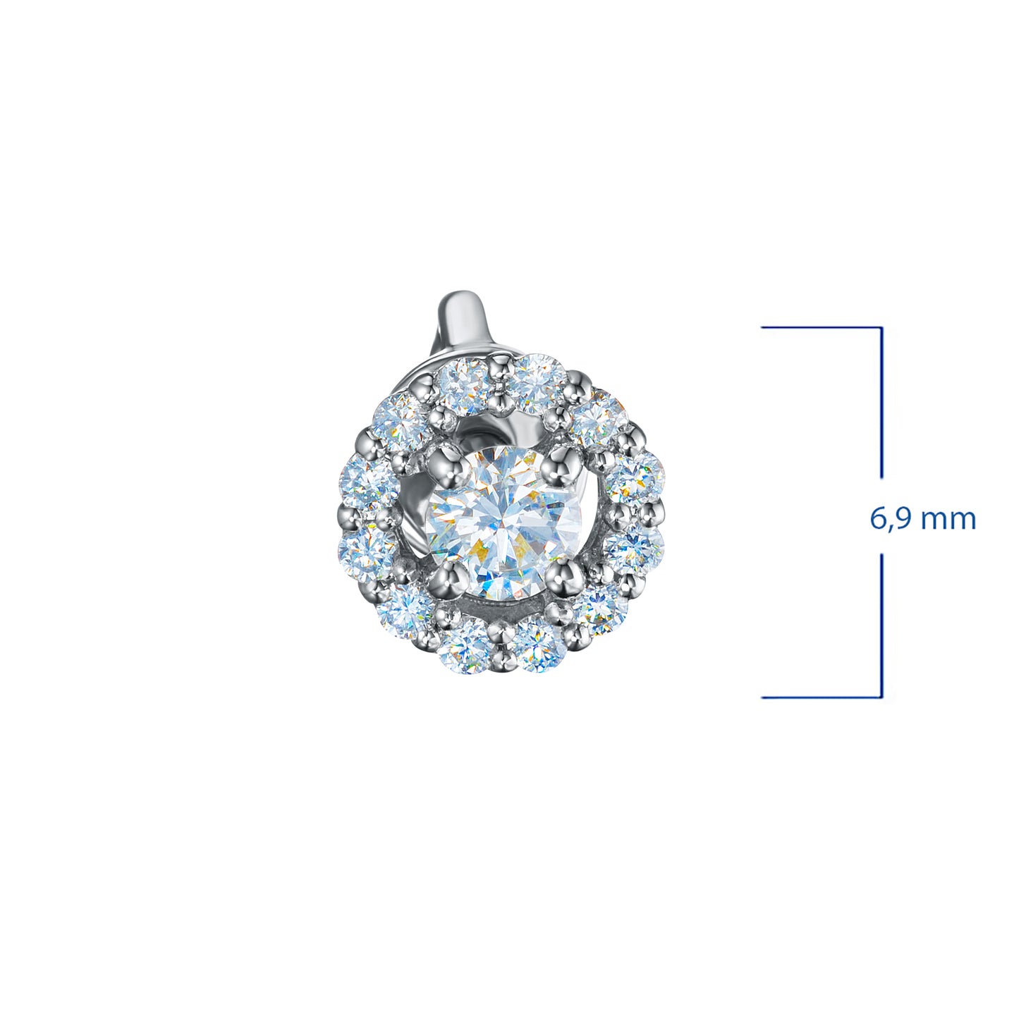 Sterling Silver Earring Studs with Sapphire and Lab-Created Diamonds 5.570 CT.TW