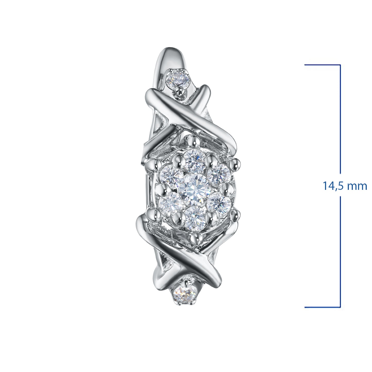 Sterling Silver Earrings with Lab-Created Diamonds 3.240 CT.TW