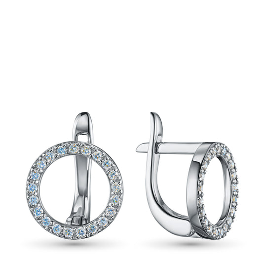 Sterling Silver Earrings with Lab-Created Diamonds 9.240 CT.TW