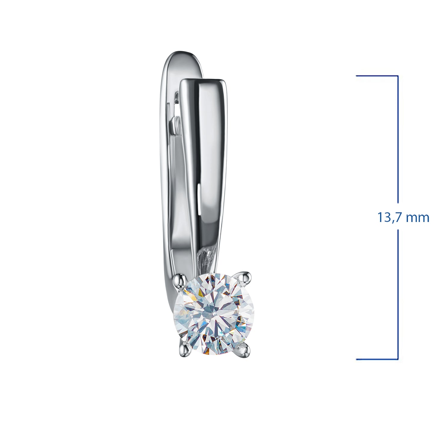 Sterling Silver Earrings with Lab-Created Diamonds 1.170 CT.TW