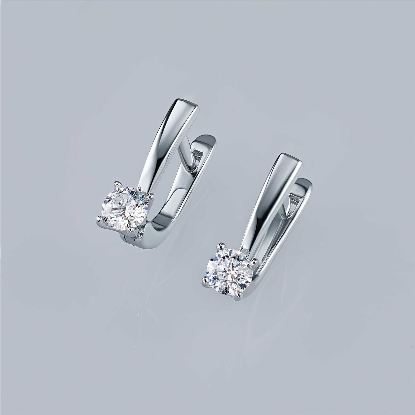 Sterling Silver Earrings with Lab-Created Diamonds 1.170 CT.TW