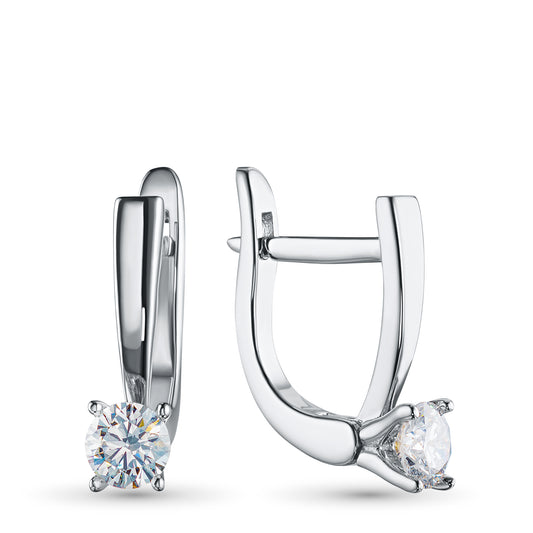 Sterling Silver Earrings with Lab-Created Diamonds 1.170 CT.TW
