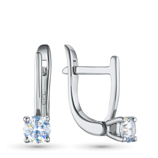 Sterling Silver Earrings with Lab-Created Diamonds 1.140 CT.TW