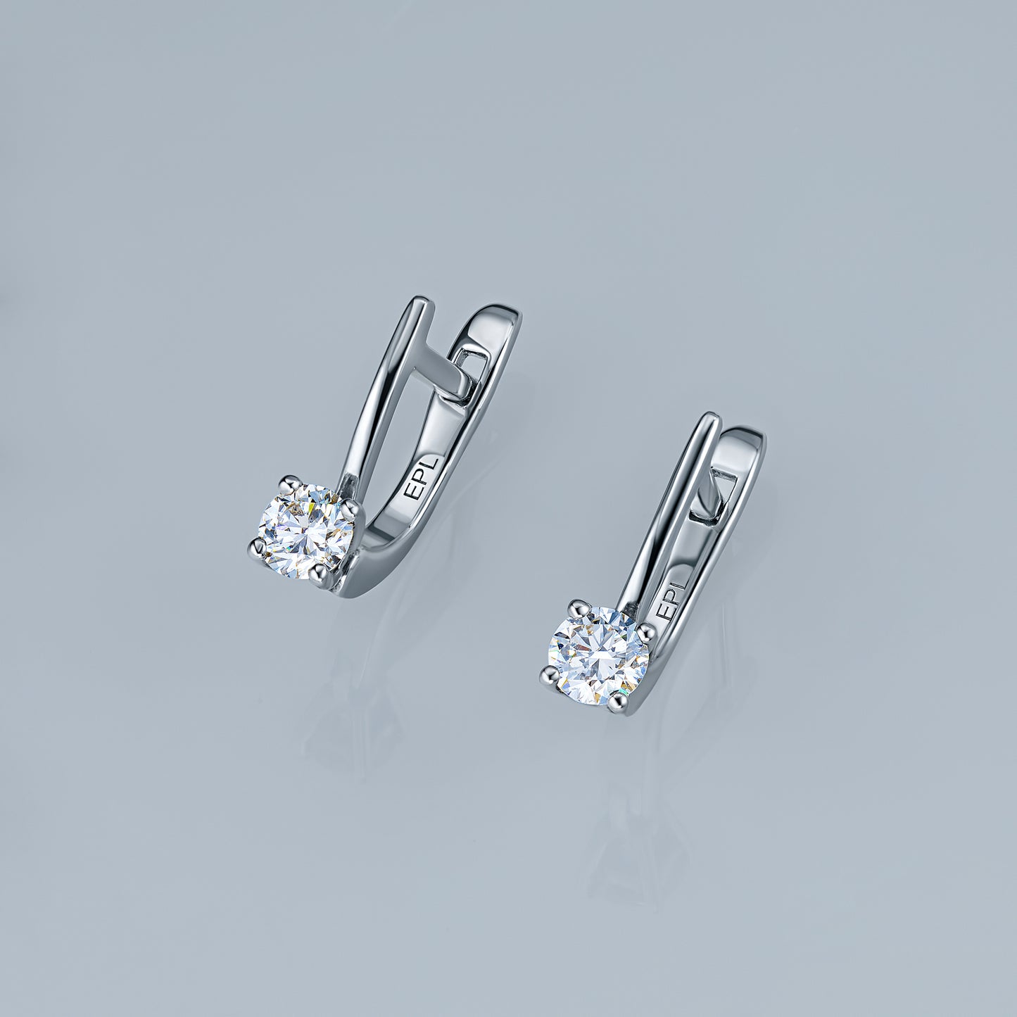 Sterling Silver Earrings with Lab-Created Diamonds 1.140 CT.TW