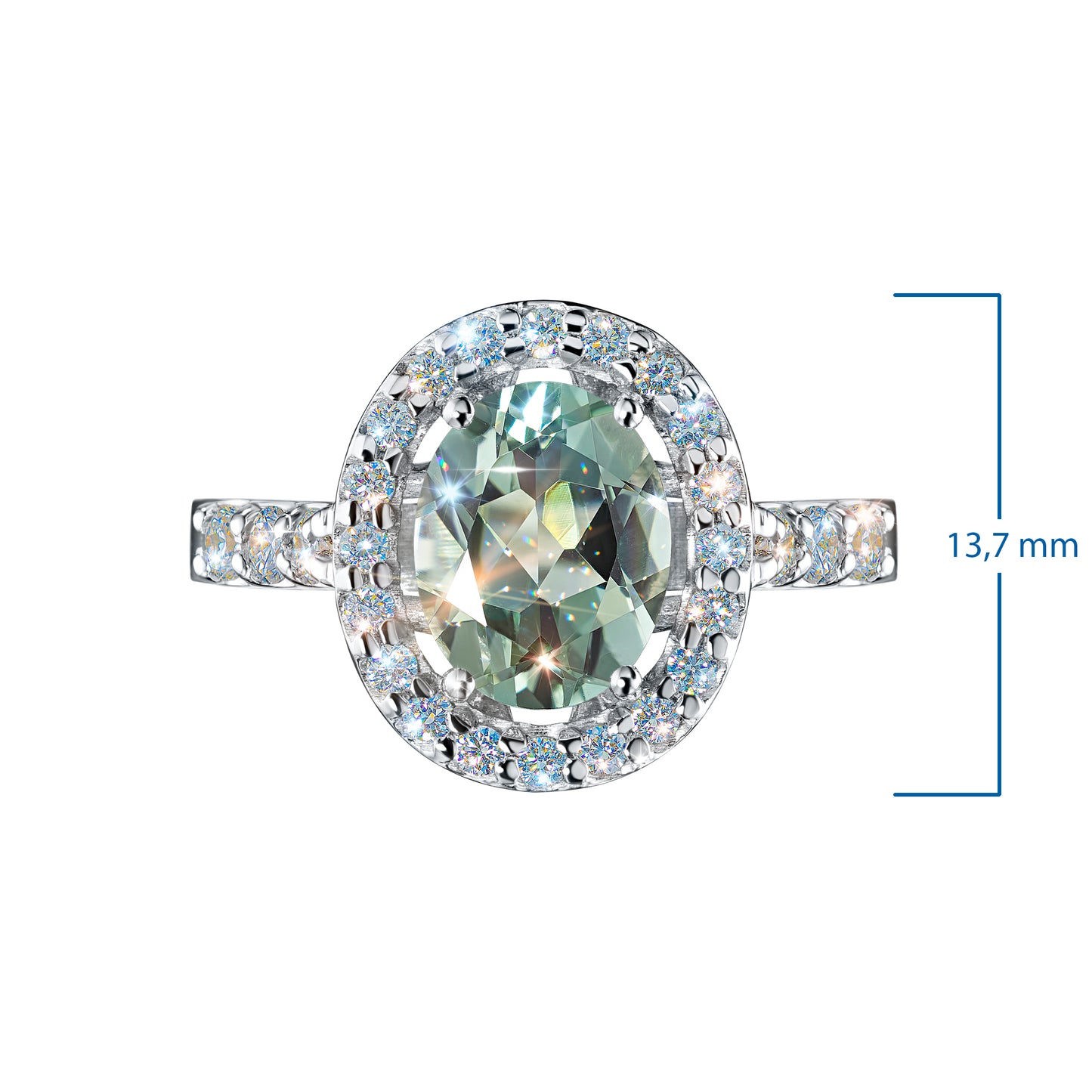 Sterling Silver Ring with Citrine and Lab-Created Diamonds 8.930 CT.TW