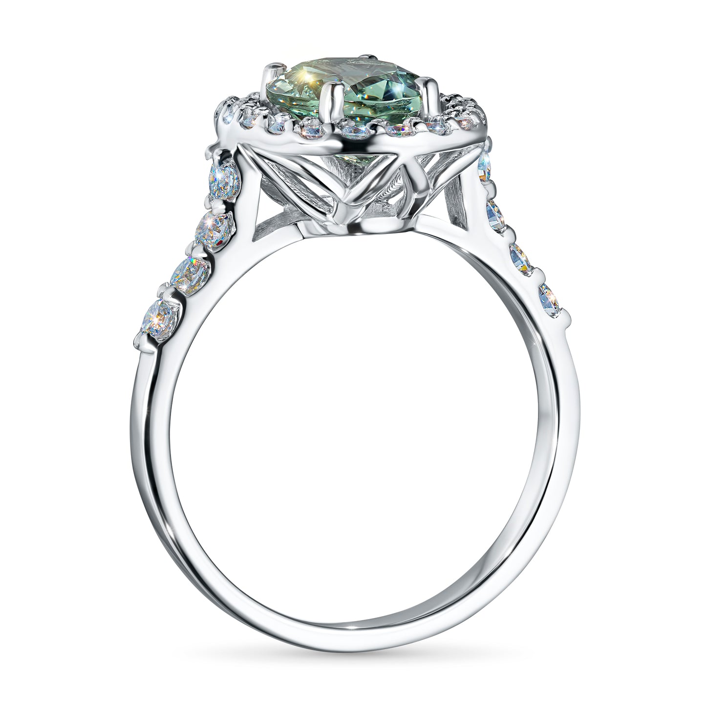 Sterling Silver Ring with Citrine and Lab-Created Diamonds 8.930 CT.TW