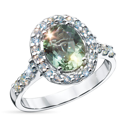 Sterling Silver Ring with Citrine and Lab-Created Diamonds 8.930 CT.TW