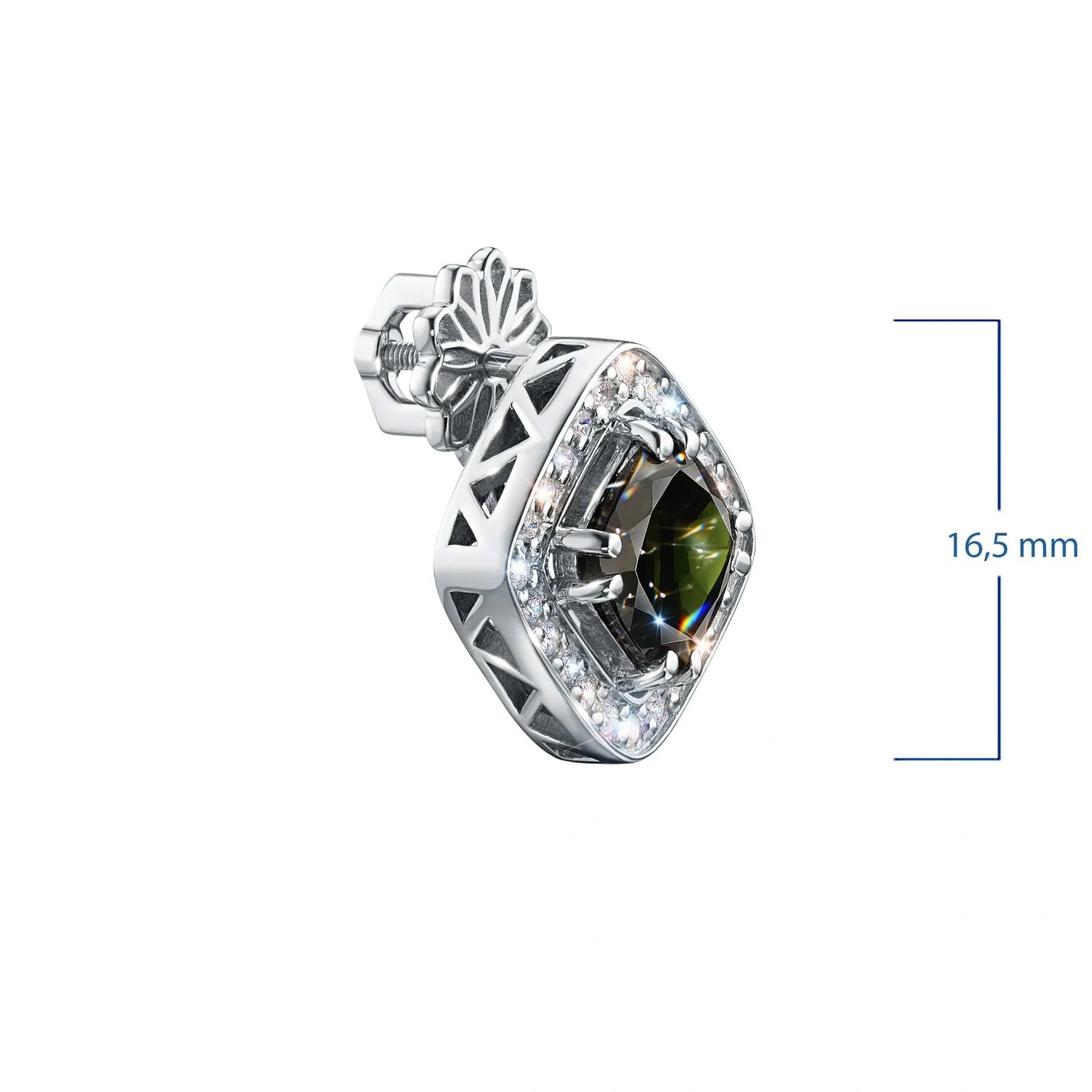 Sterling Silver Earring Studs with Topaz and Lab-Created Diamonds 27.070 CT.TW