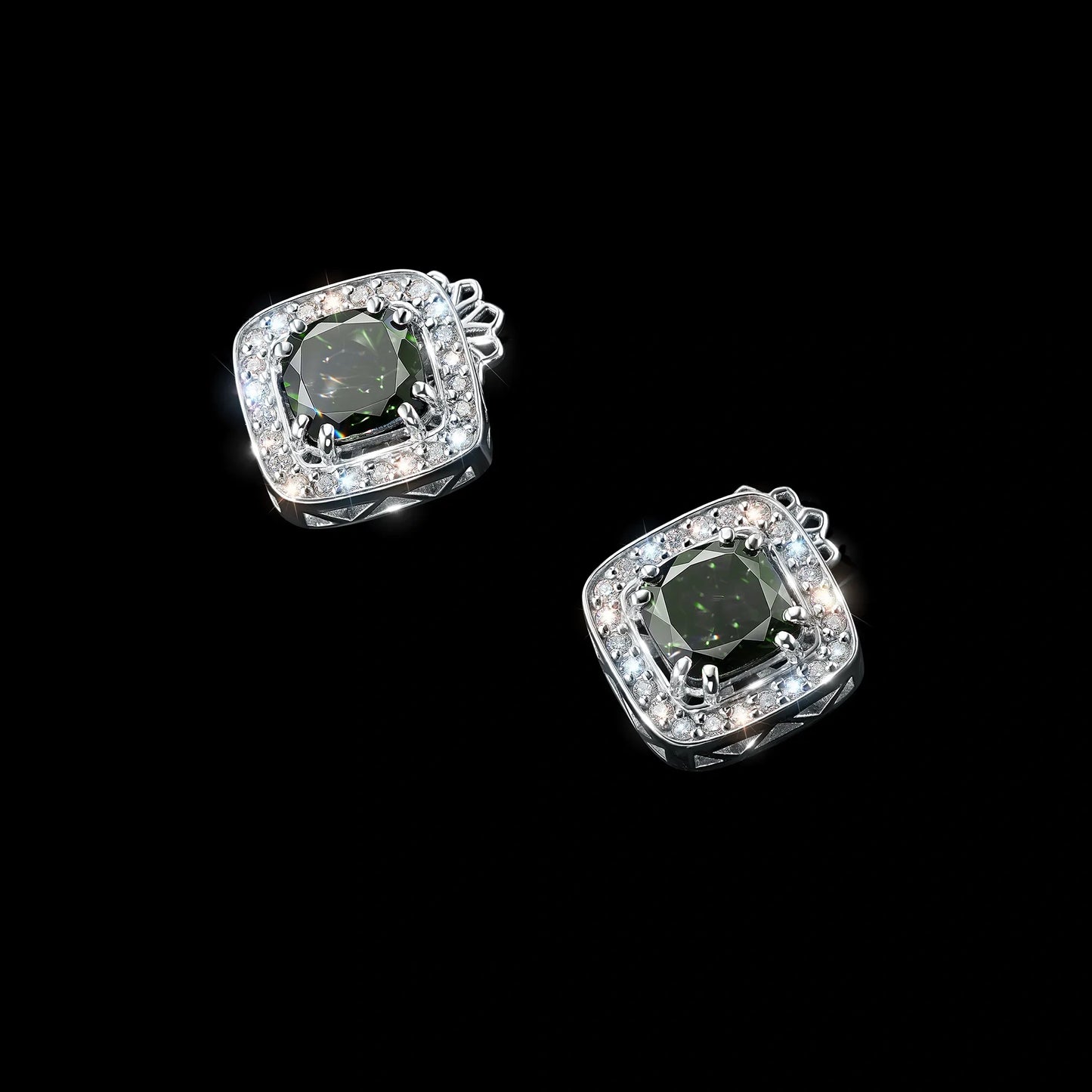 Sterling Silver Earring Studs with Topaz and Lab-Created Diamonds 27.070 CT.TW