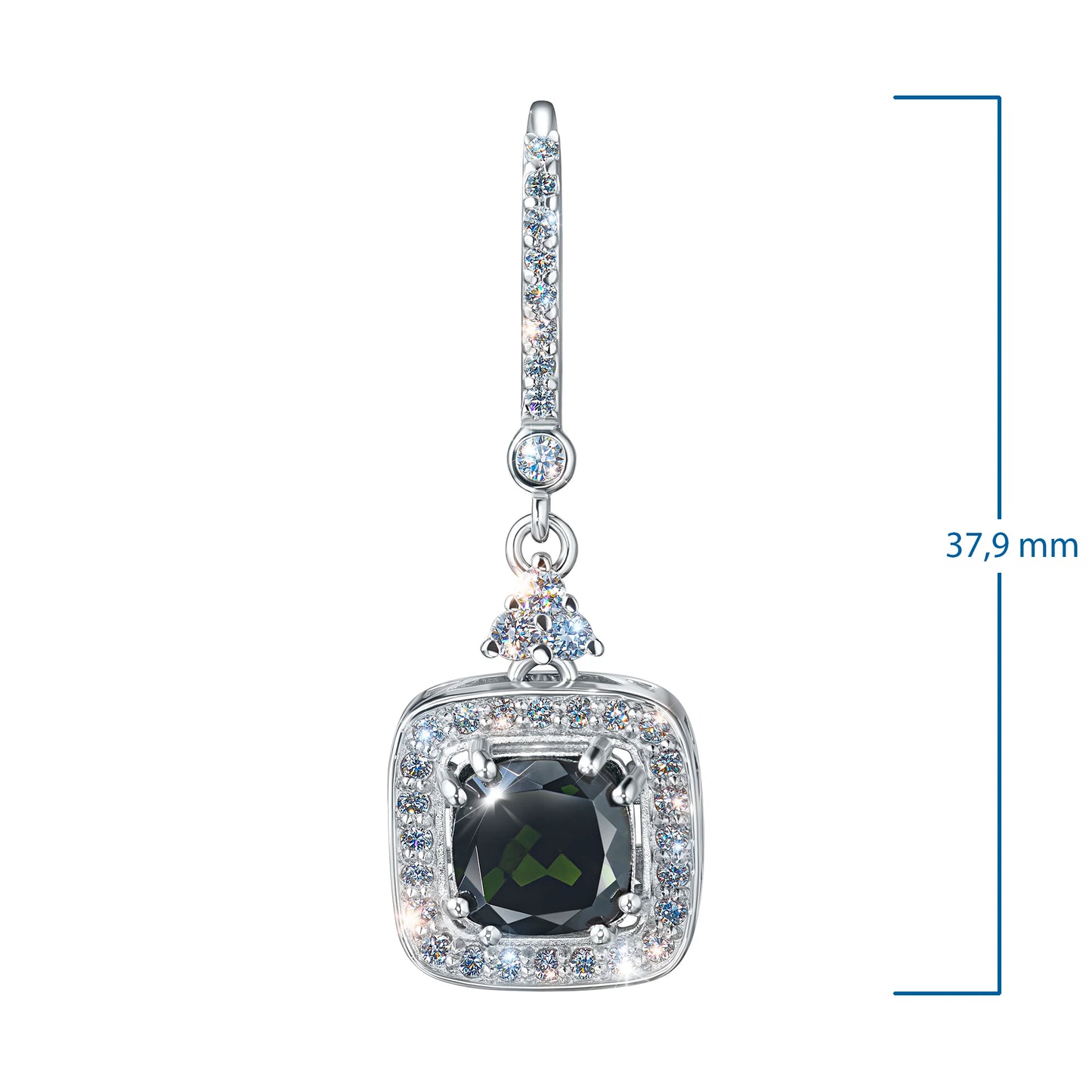 Sterling Silver Earrings with Citrine and Lab-Created Diamonds 33.390 CT.TW