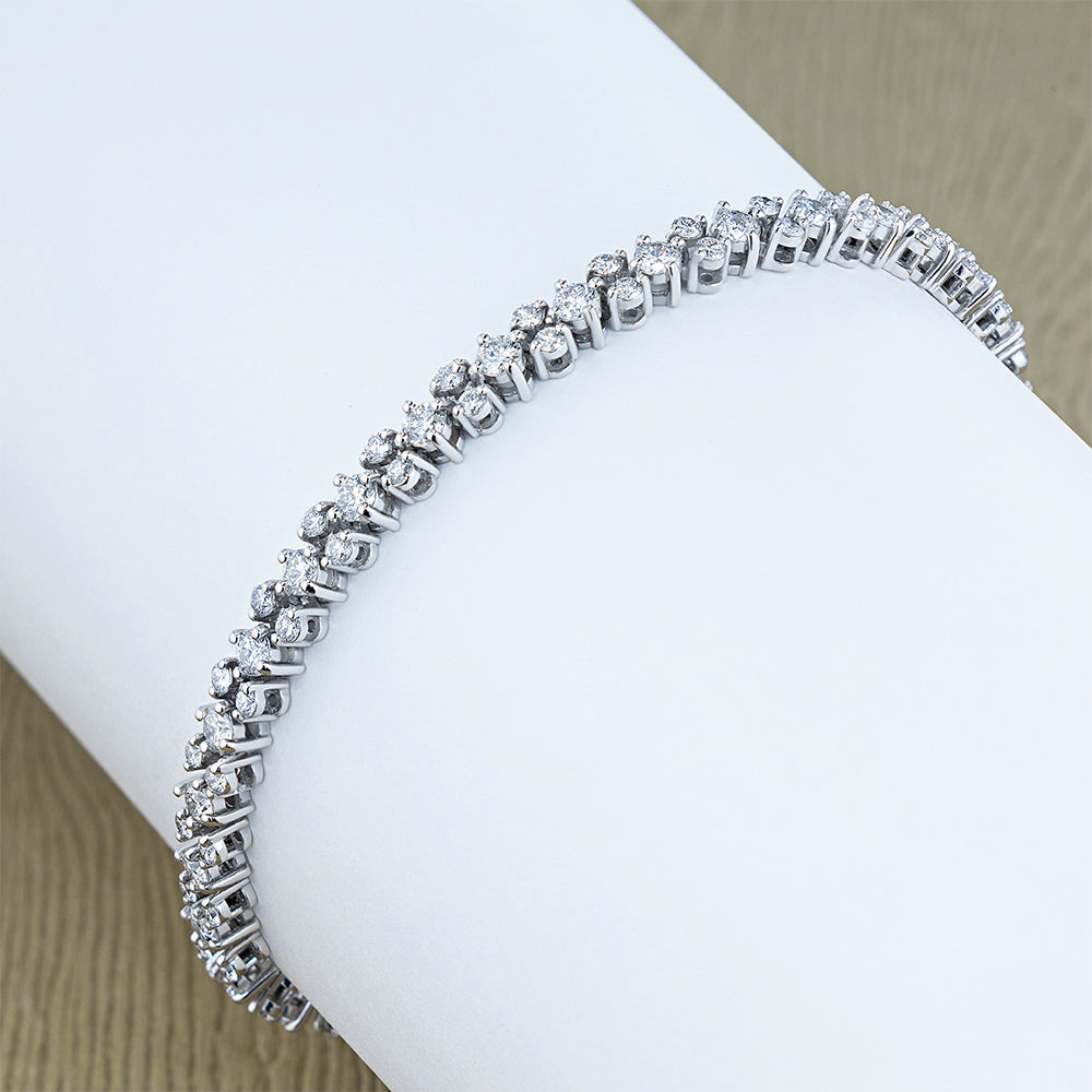 14K White Gold Bracelet with Lab-Created Diamonds 178.910 CT.TW