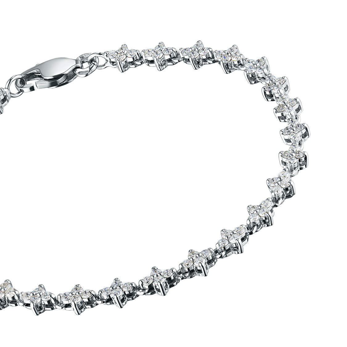 14K White Gold Bracelet with Lab-Created Diamonds 179.420 CT.TW