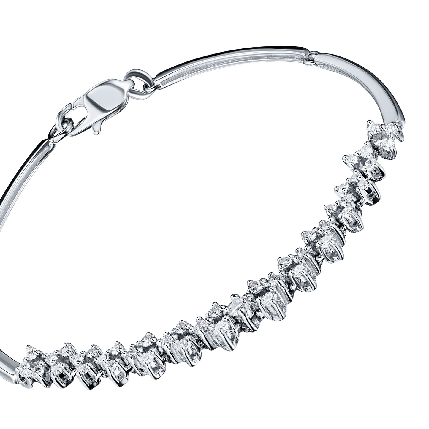14K White Gold Bracelet with Lab-Created Diamonds 14.050 CT.TW