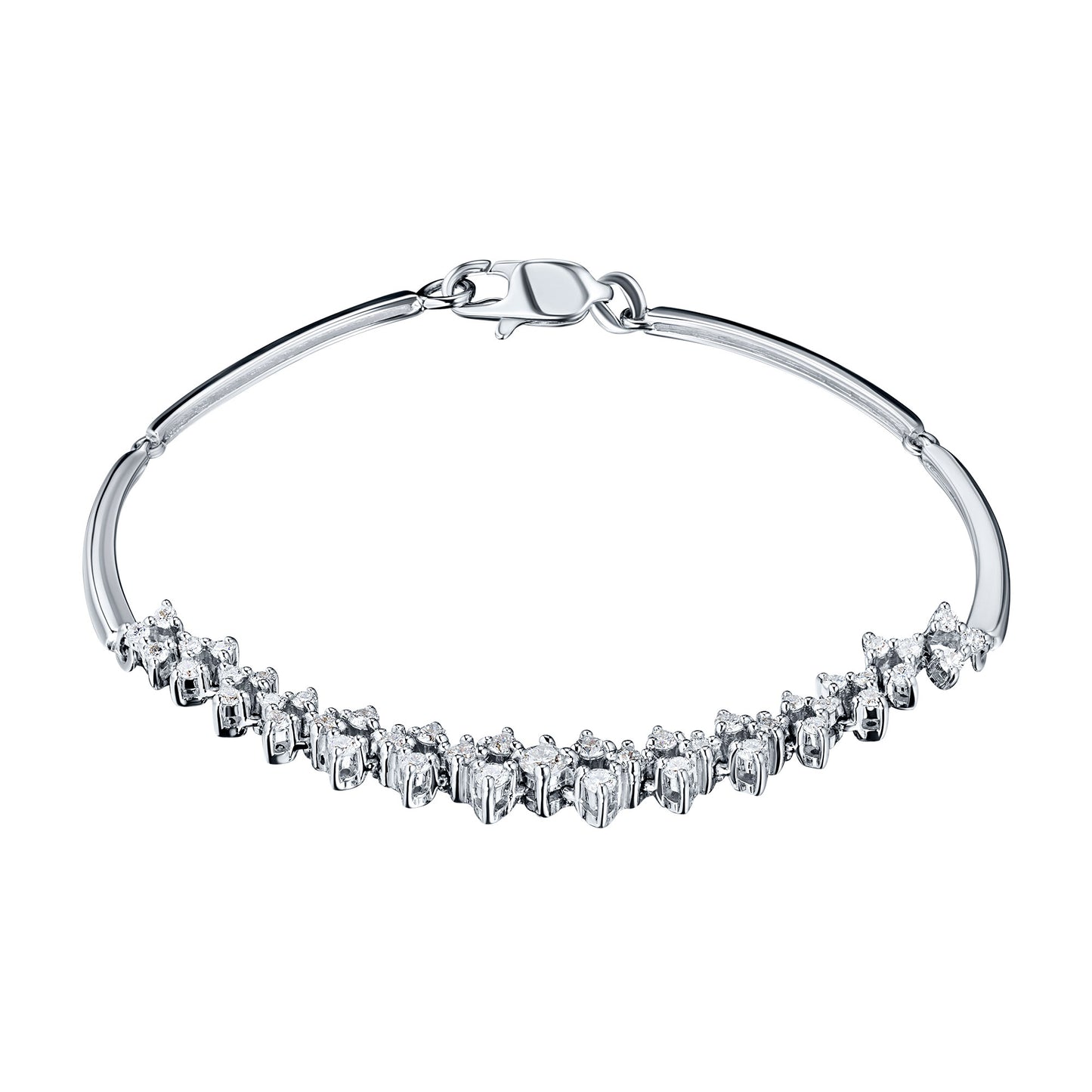 14K White Gold Bracelet with Natural Diamonds 13.470 CT.TW