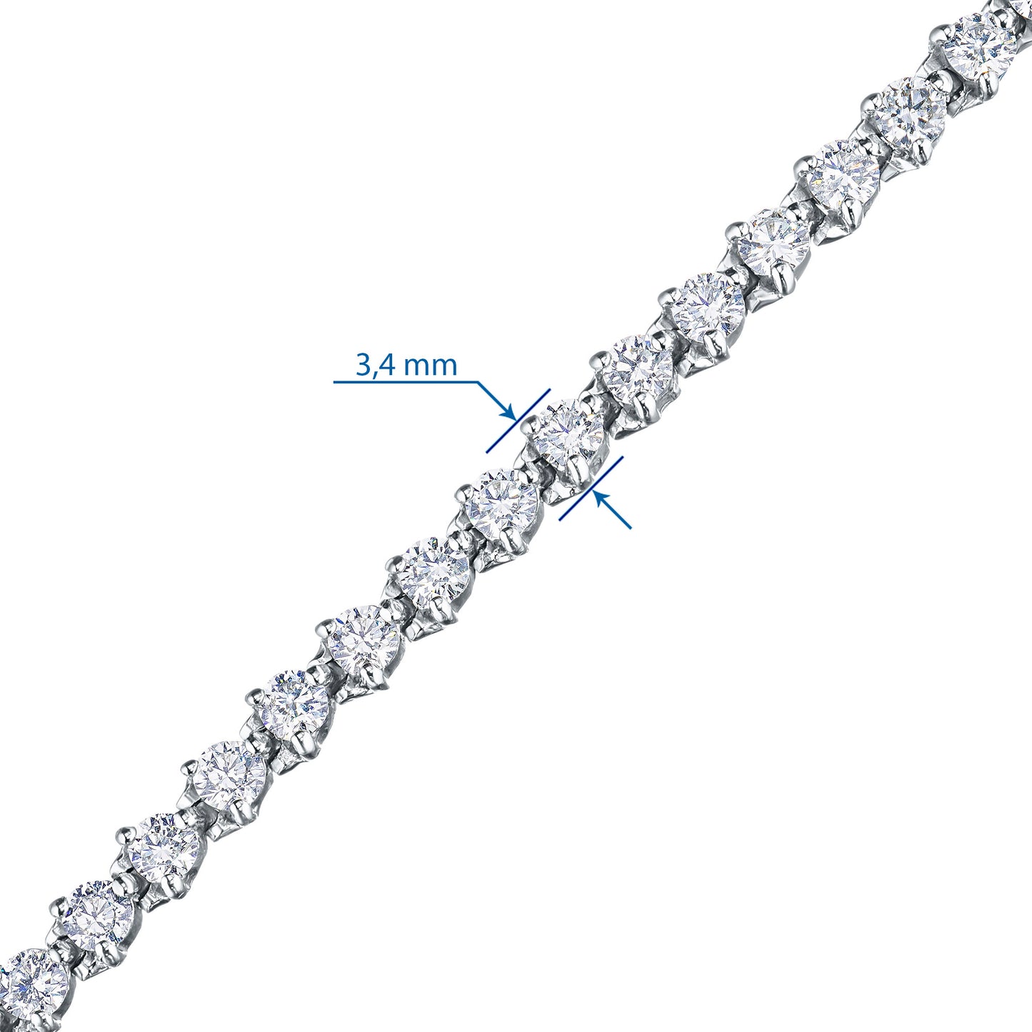 14K White Gold Bracelet with Natural Diamonds 128.610 CT.TW