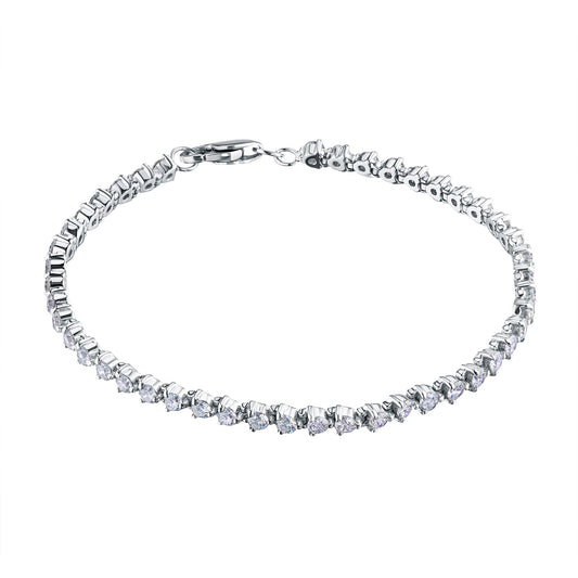 14K White Gold Bracelet with Natural Diamonds 128.610 CT.TW