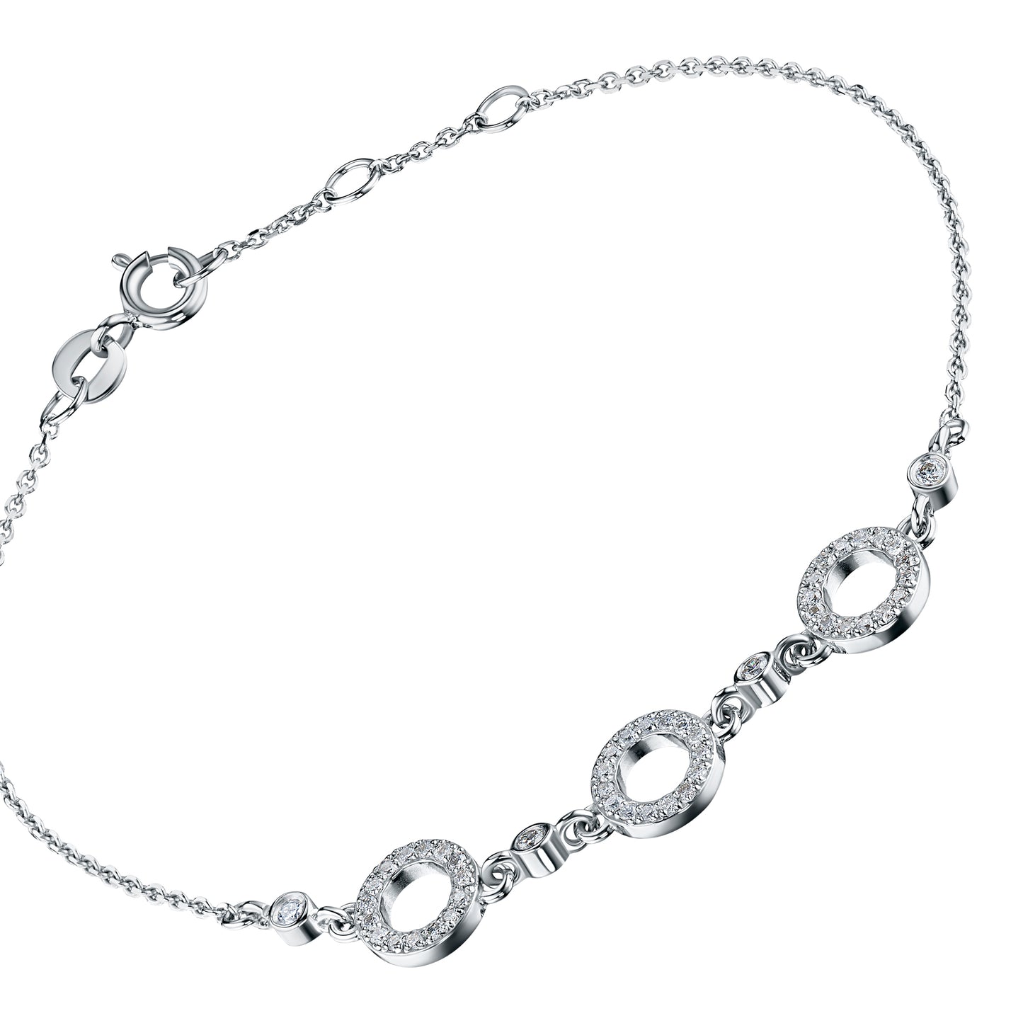 14K White Gold Bracelet with Lab-Created Diamonds 9.510 CT.TW