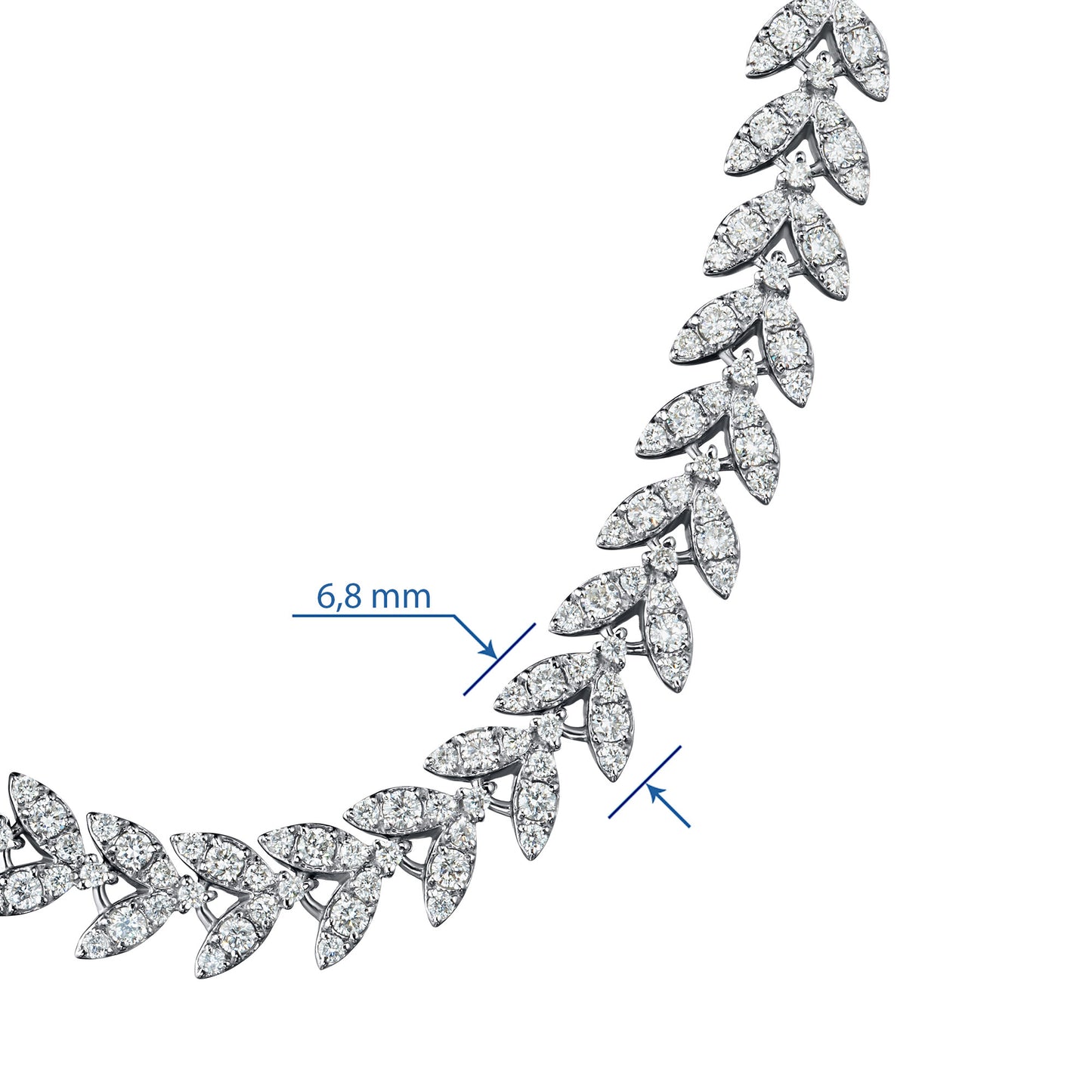 14K White Gold Necklace with Lab-Created Diamonds 2516.000 CT.TW
