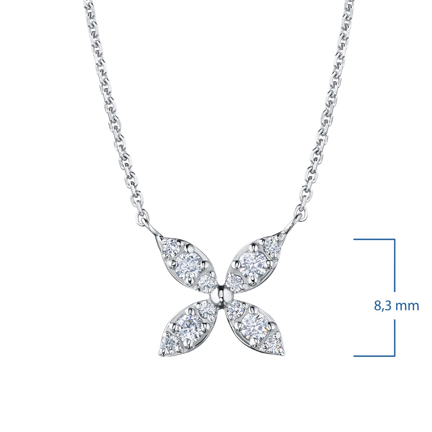14K White Gold Necklace with Lab-Created Diamonds 1.270 CT.TW