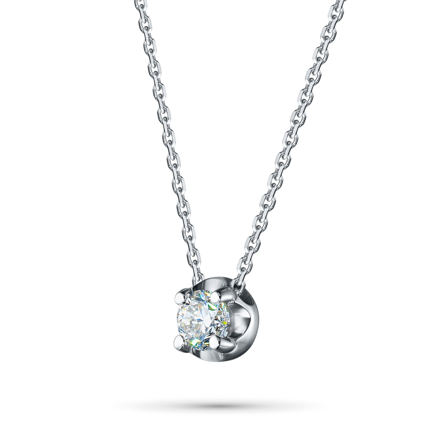 14K White Gold Necklace with Lab-Created Diamonds 0.750 CT.TW