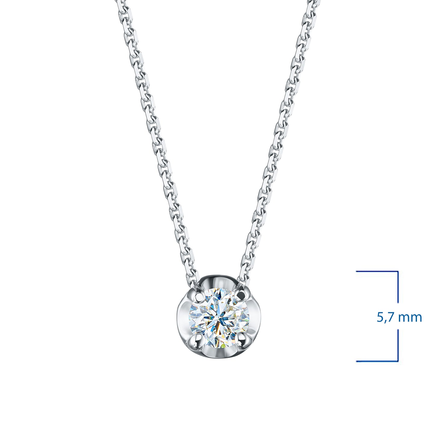 14K White Gold Necklace with Natural Diamonds 0.700 CT.TW