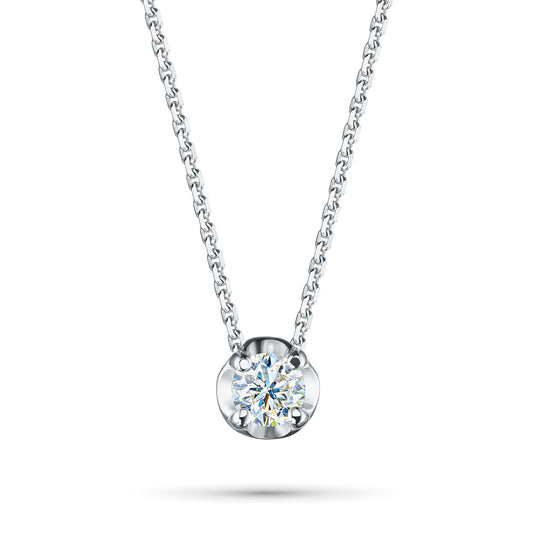 14K White Gold Necklace with Lab-Created Diamonds 0.750 CT.TW