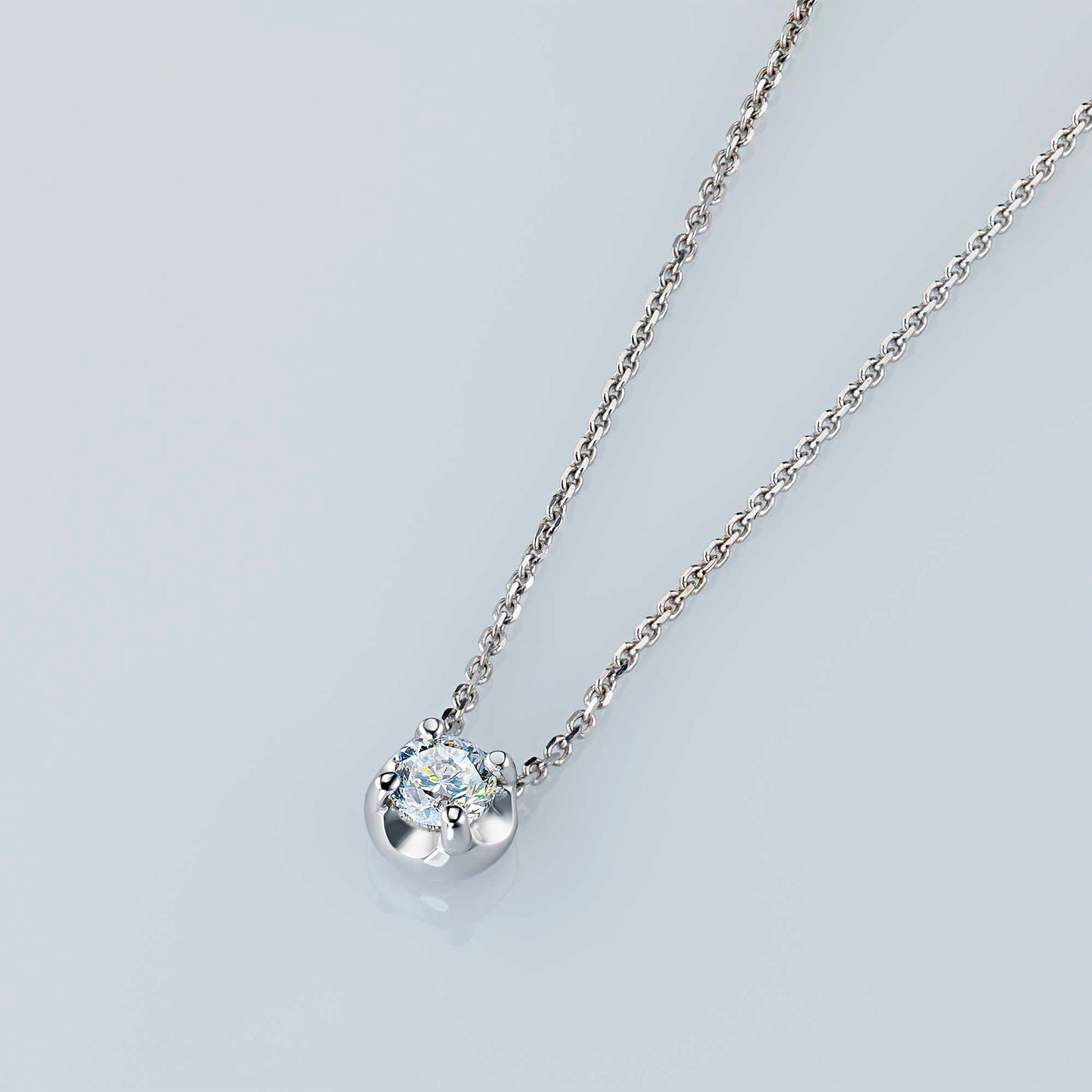 14K White Gold Necklace with Lab-Created Diamonds 0.750 CT.TW