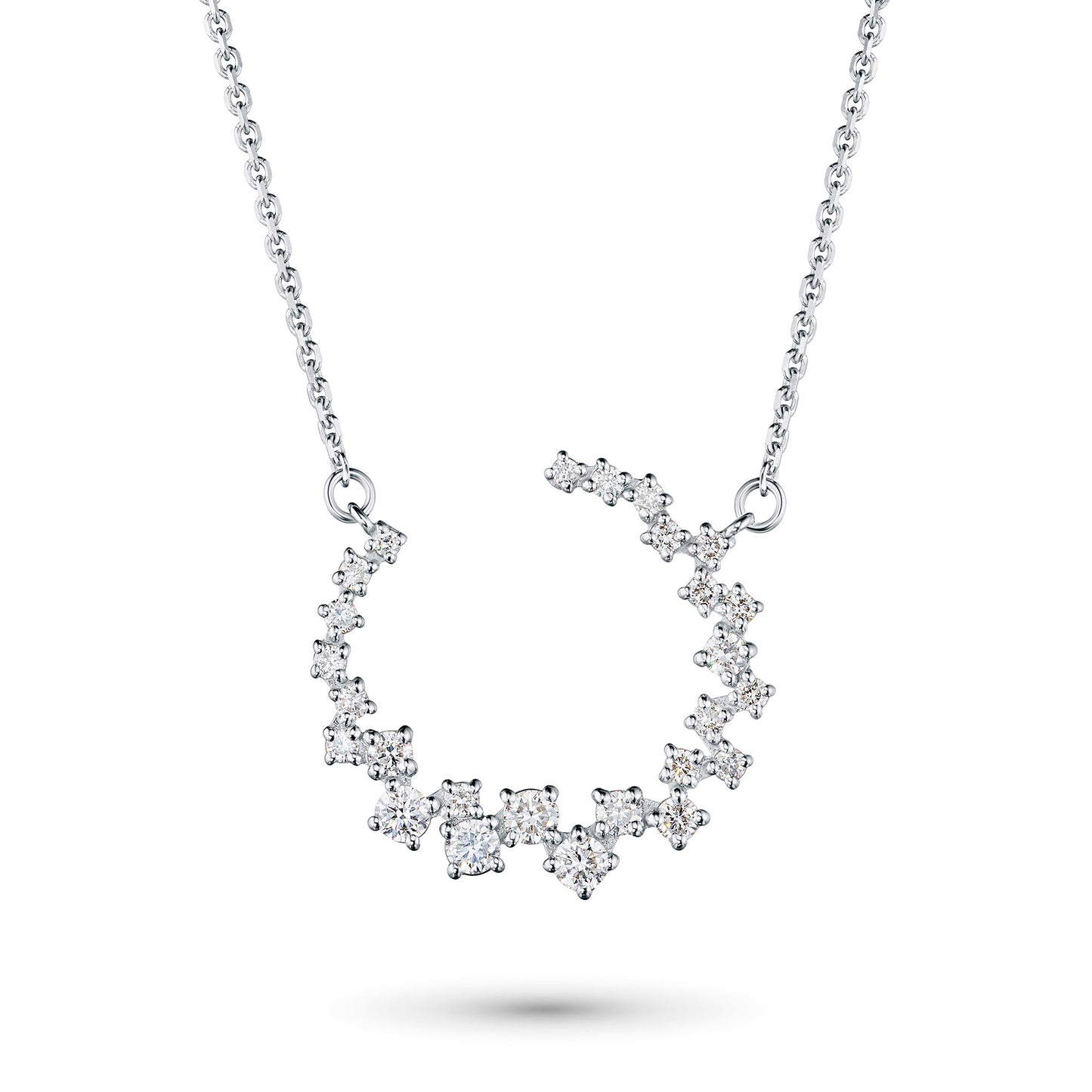 14K White Gold Necklace with Natural Diamonds 5.120 CT.TW