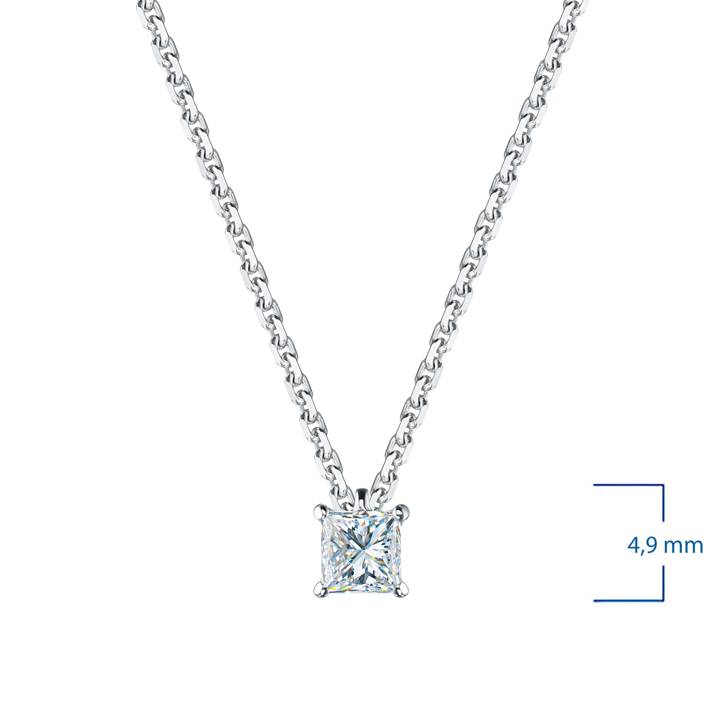 14K White Gold Necklace with Lab-Created Diamonds 3.880 CT.TW