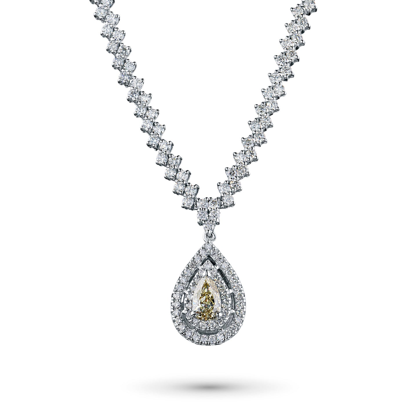 14K White Gold Necklace with Lab-Created Diamonds 1613.740 CT.TW