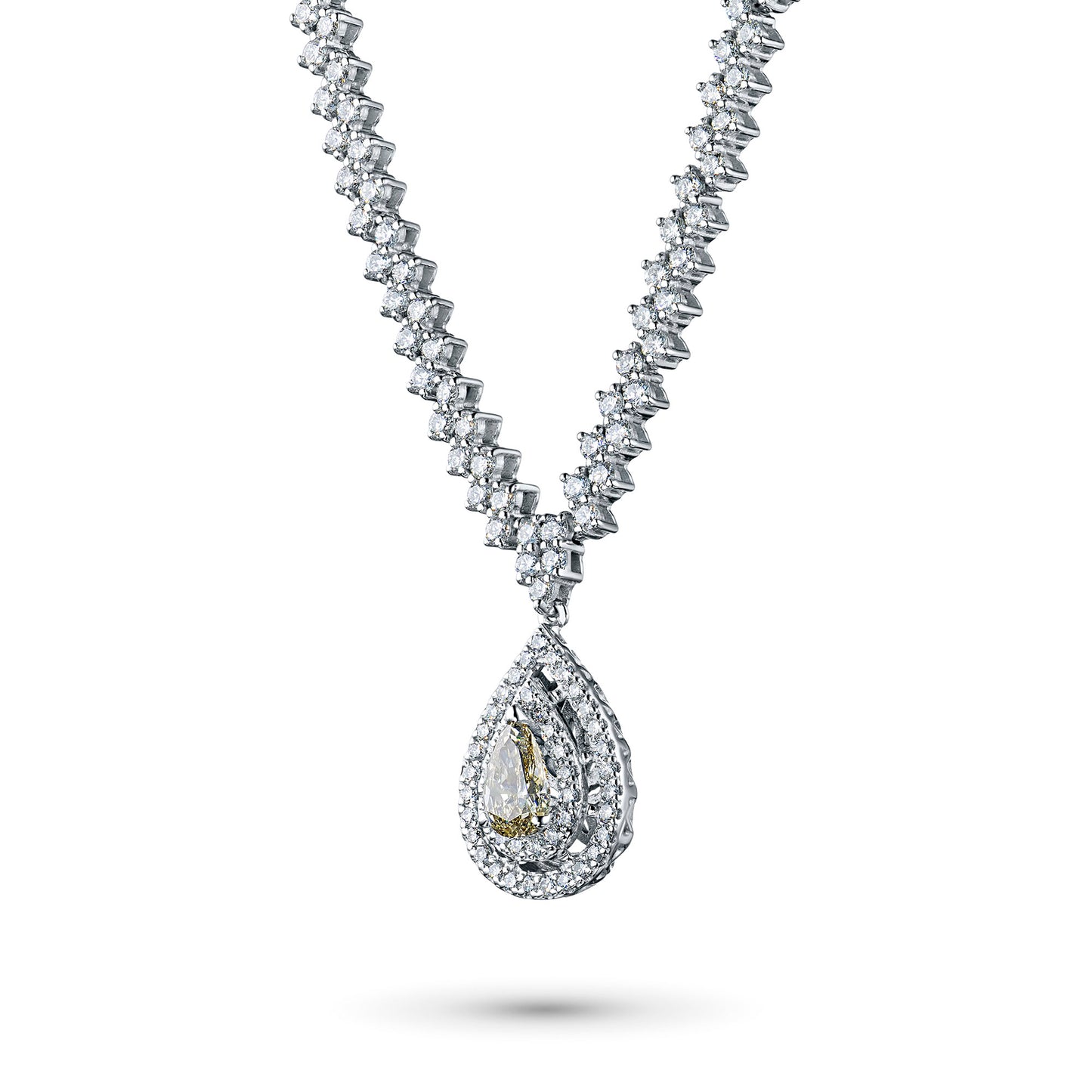 14K White Gold Necklace with Lab-Created Diamonds 1613.740 CT.TW