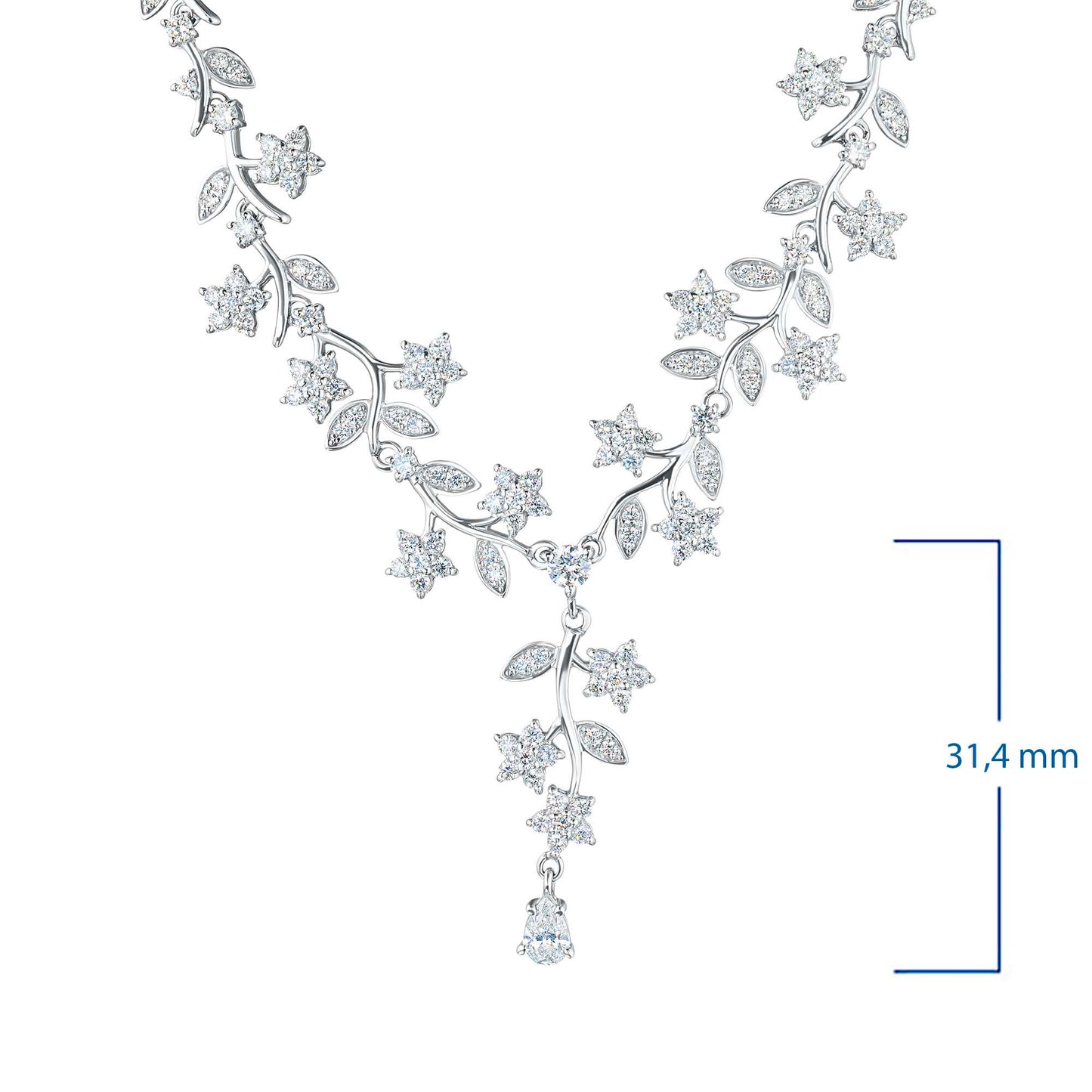 14K White Gold Necklace with Lab-Created Diamonds 288.160 CT.TW