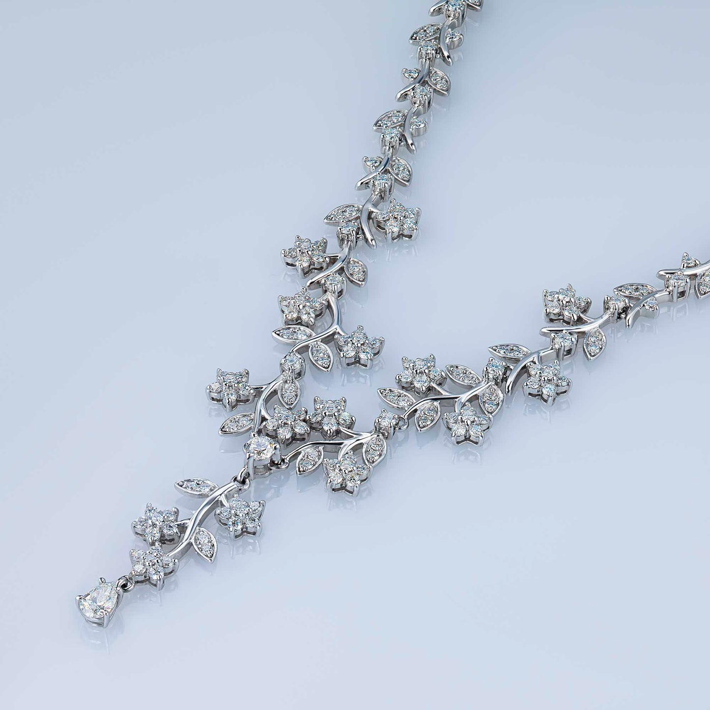 14K White Gold Necklace with Lab-Created Diamonds 288.160 CT.TW