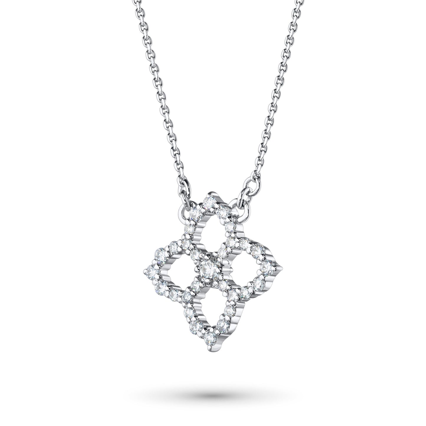 14K White Gold Necklace with Lab-Created Diamonds 4.050 CT.TW