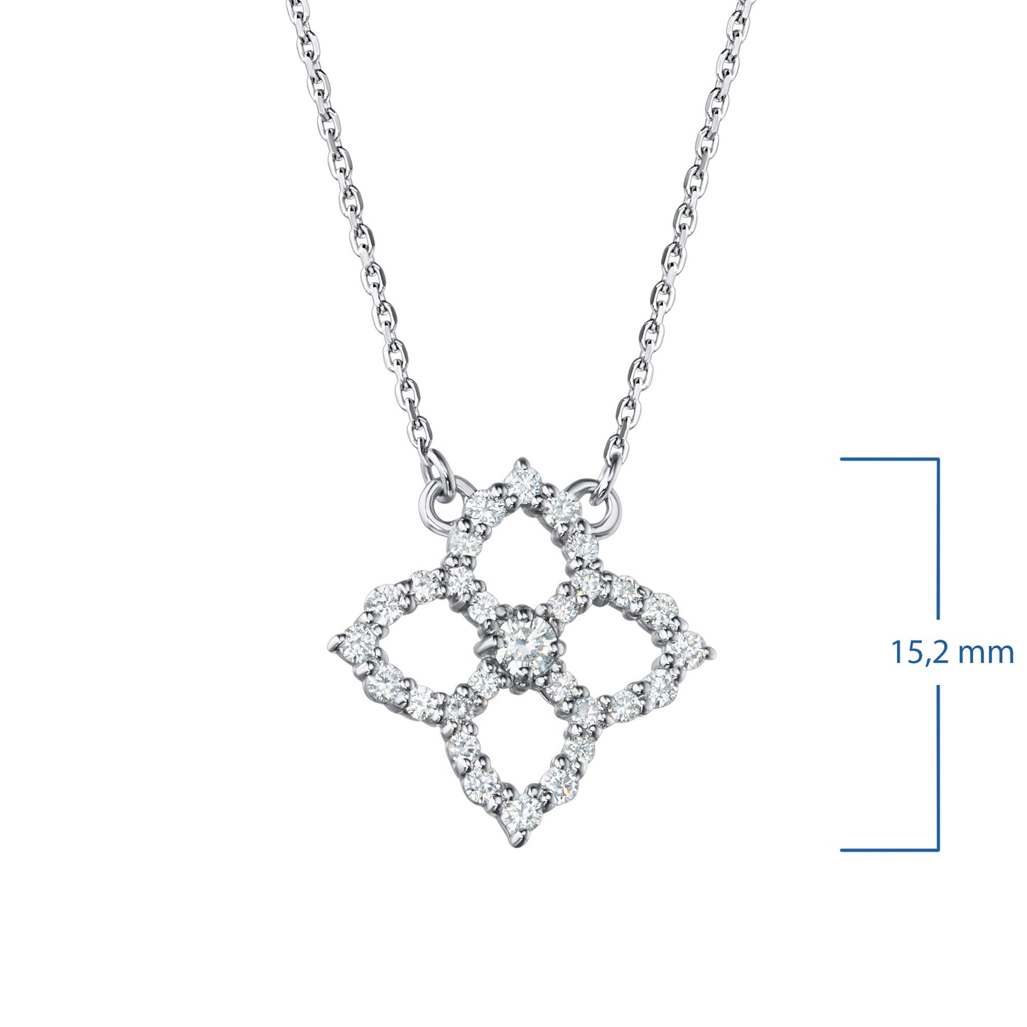 14K White Gold Necklace with Lab-Created Diamonds 4.050 CT.TW