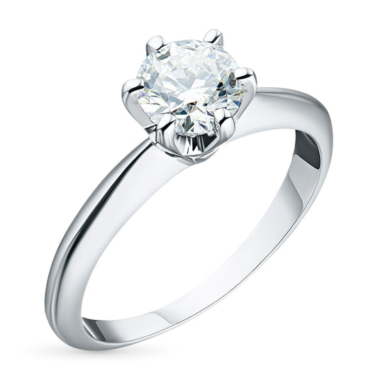 14K White Gold Ring with Natural Diamonds 0.500 CT.TW
