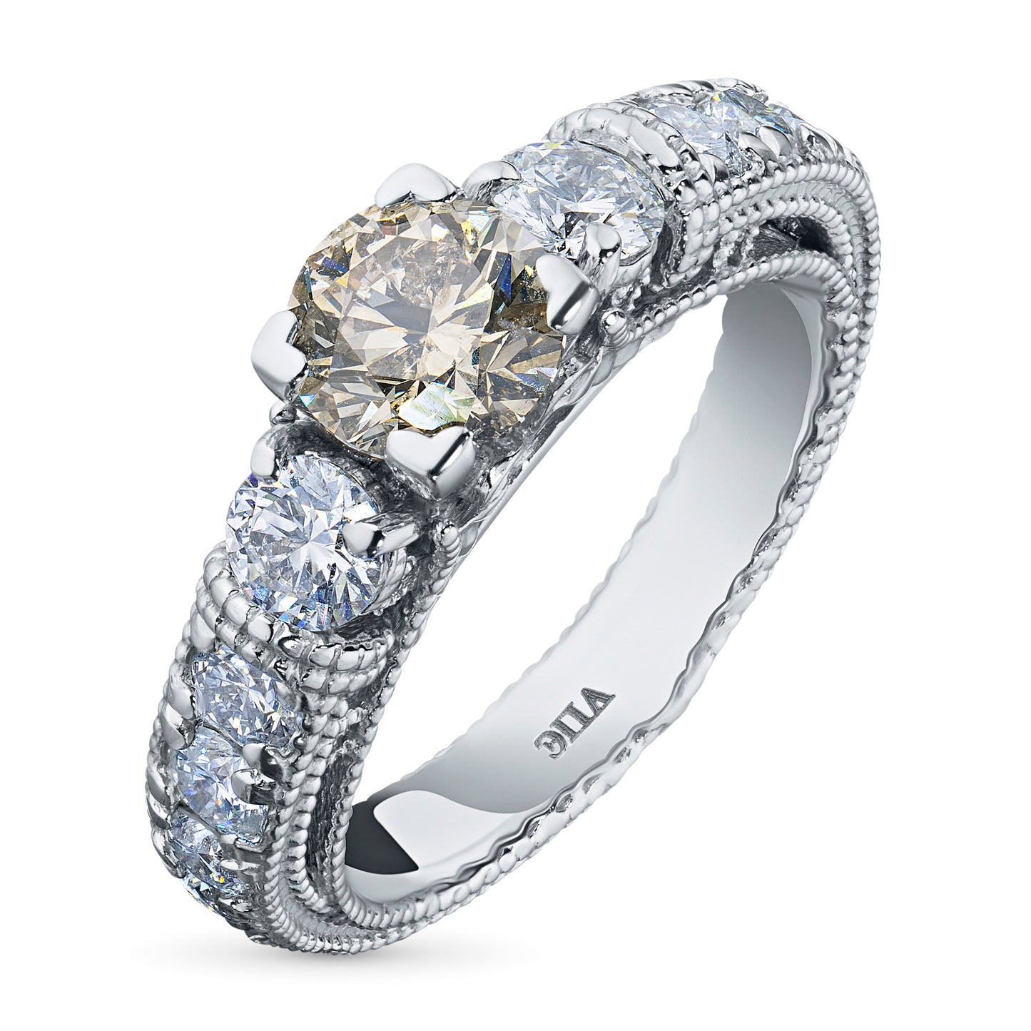 14K White Gold Ring with Natural Diamonds 2.880 CT.TW