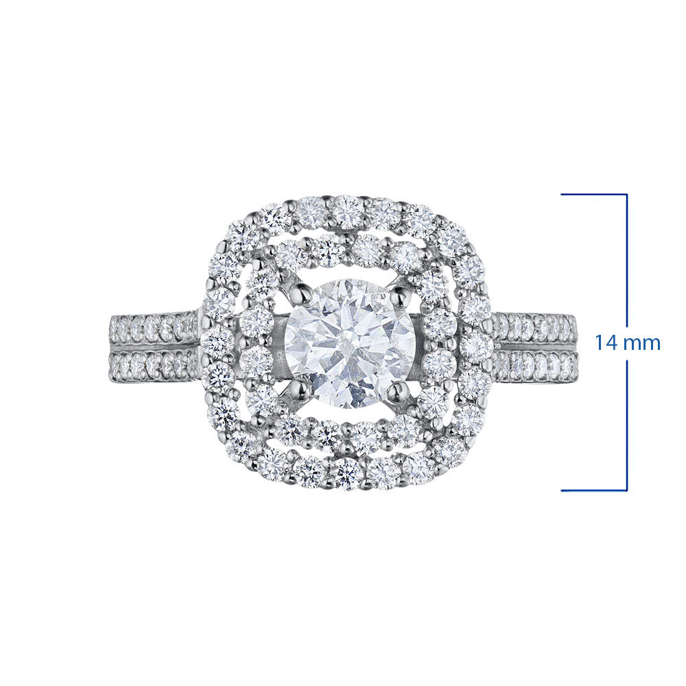 14K White Gold Ring with Lab-Created Diamonds 39.750 CT.TW