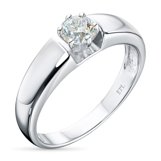 14K White Gold Ring with Natural Diamonds 0.300 CT.TW