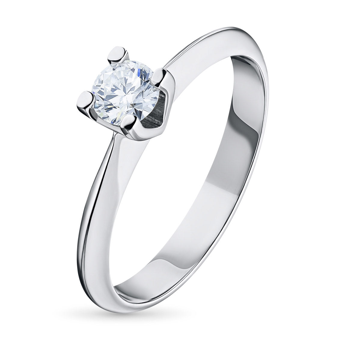 14K White Gold Ring with Natural Diamonds 0.150 CT.TW