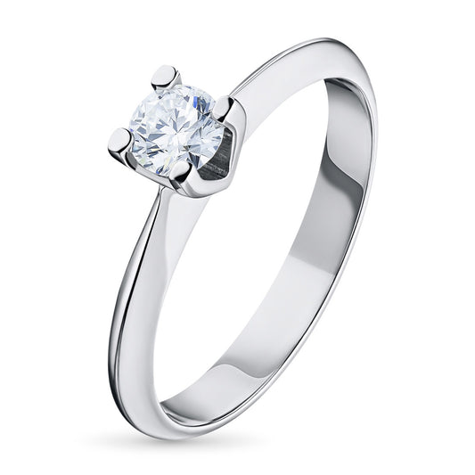 14K White Gold Ring with Natural Diamonds 0.150 CT.TW
