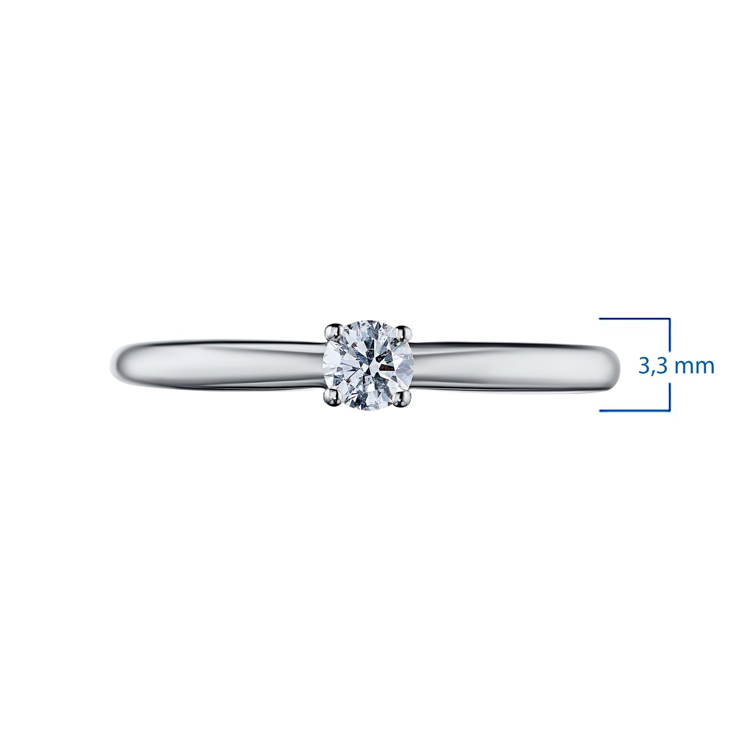 14K White Gold Ring with Natural Diamonds 0.160 CT.TW