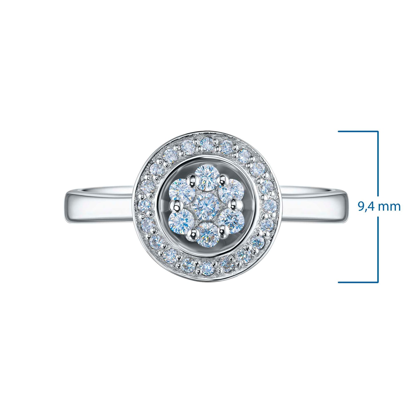 14K White Gold Ring with Natural Diamonds 2.250 CT.TW