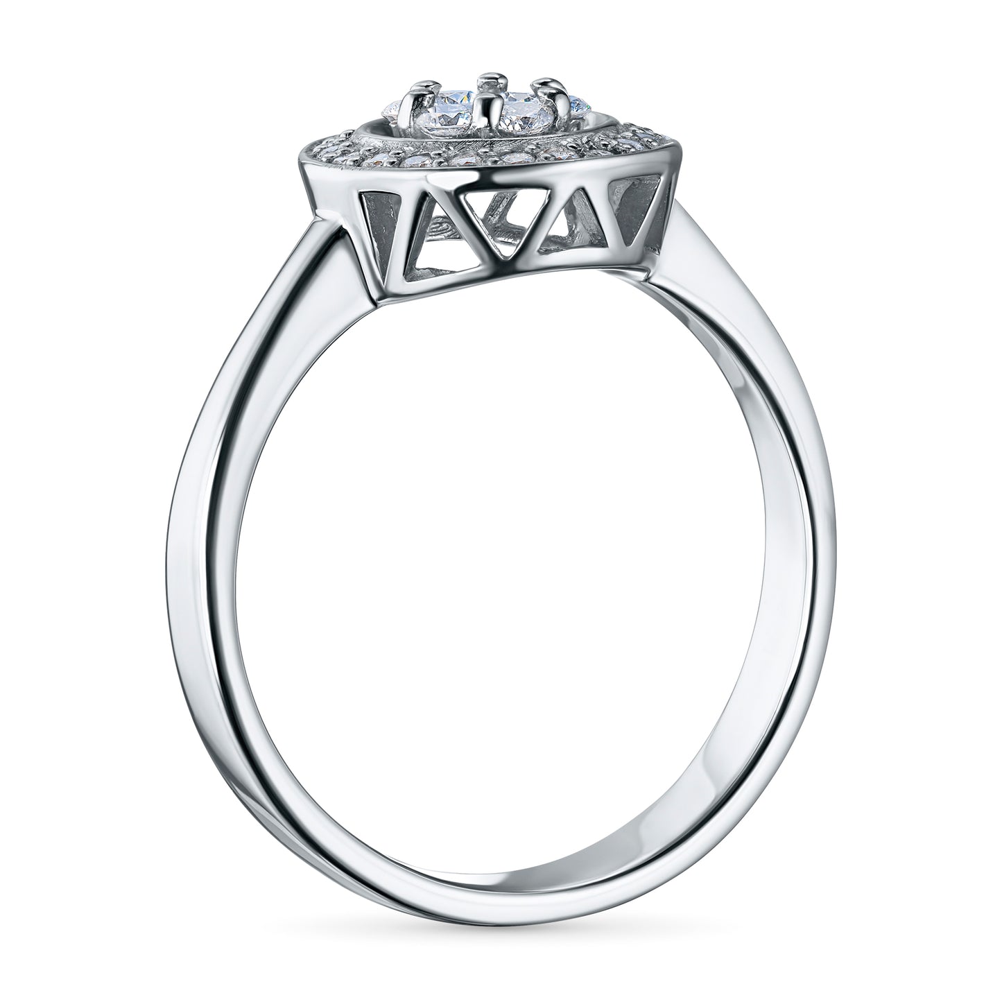 14K White Gold Ring with Natural Diamonds 2.250 CT.TW
