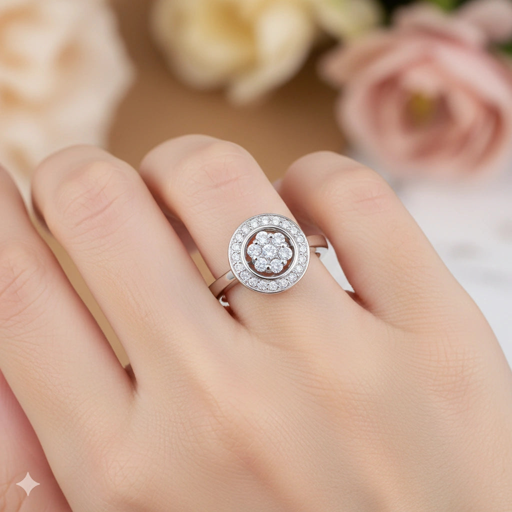 14K White Gold Ring with Natural Diamonds 2.250 CT.TW