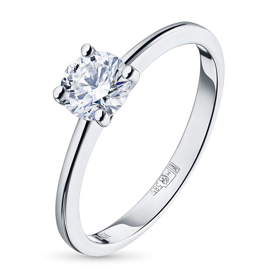 14K White Gold Ring with Natural Diamonds 0.300 CT.TW