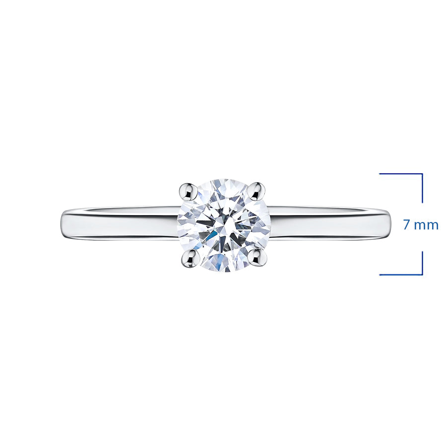 14K White Gold Ring with Natural Diamonds 0.300 CT.TW