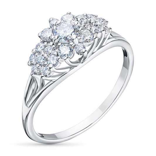 14K White Gold Ring with Natural Diamonds 3.270 CT.TW