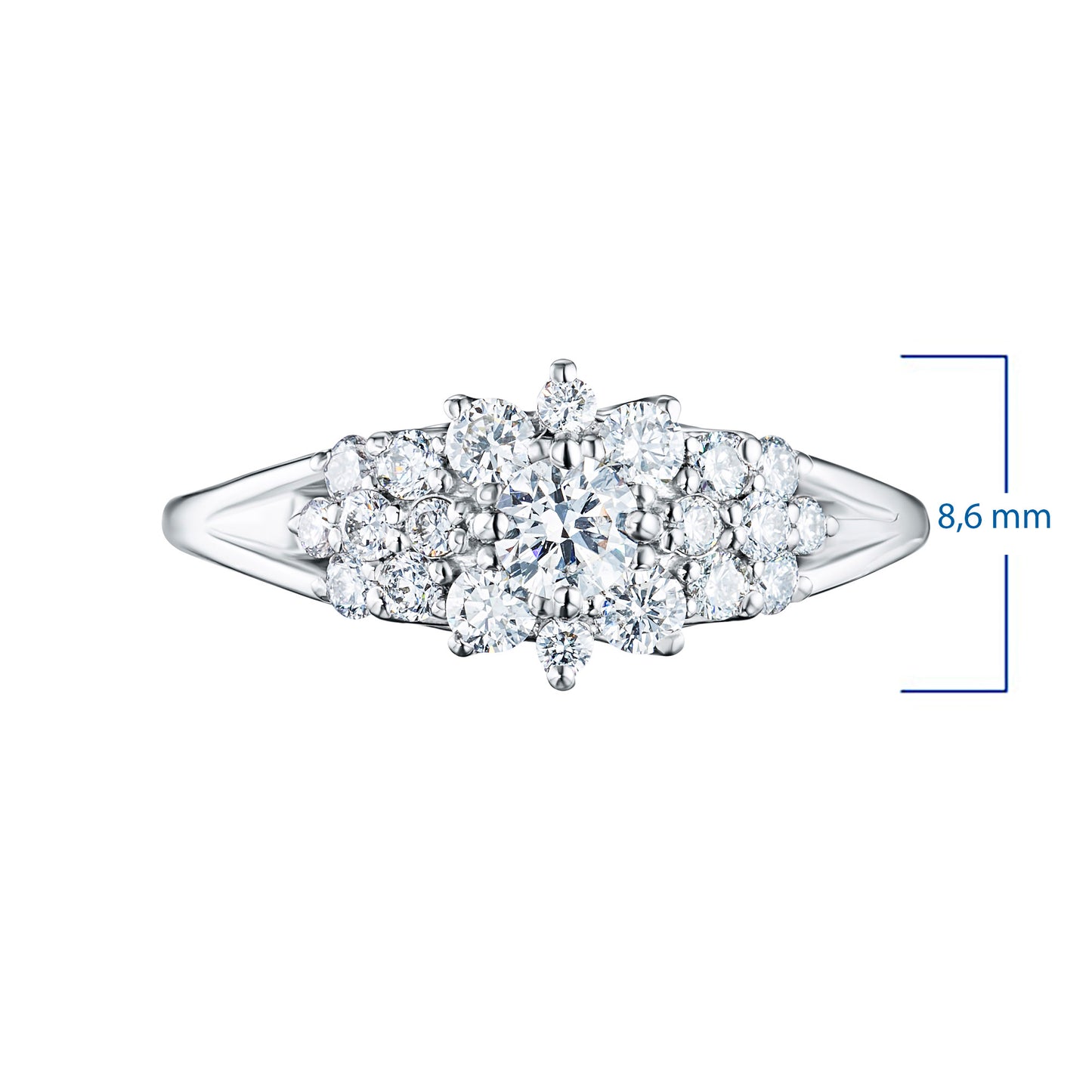 14K White Gold Ring with Natural Diamonds 3.270 CT.TW